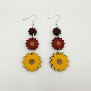 Auringonkukka-korvakorut, riipus (useita värejä)