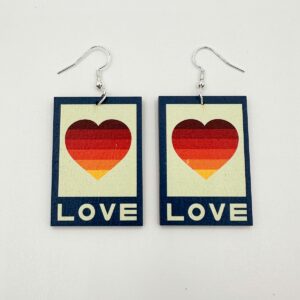 Retro LOVE-taulu -korvakorut