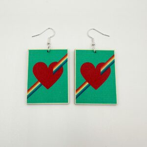 Retro sydän-taulu -korvakorut