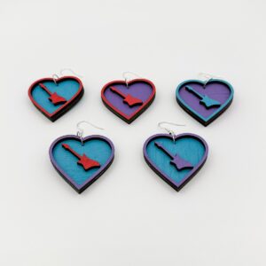 Kitara sydämessä -korvakorut (useita värejä)