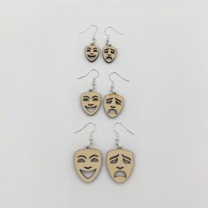 Teatteri-korvikset, puu (useita kokoja)